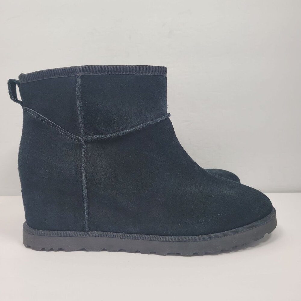 UGG Classic Femme Mini Women's Black Wedge Boots S/N 1104609 US Size 12